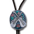 Guitar and Fiddle Diamond-Cut Large Bolo Tie